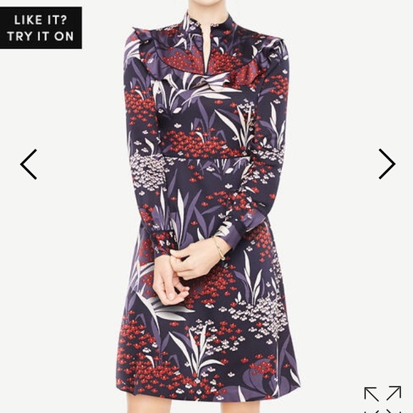 Ann Taylor Dresses & Skirts - Ann Taylor long sleeve ruffle floral dress 6 $138
